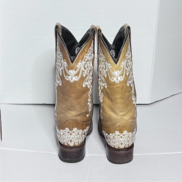 Floral Embroidered Square Toe Western Boot - Picture 10 of 15